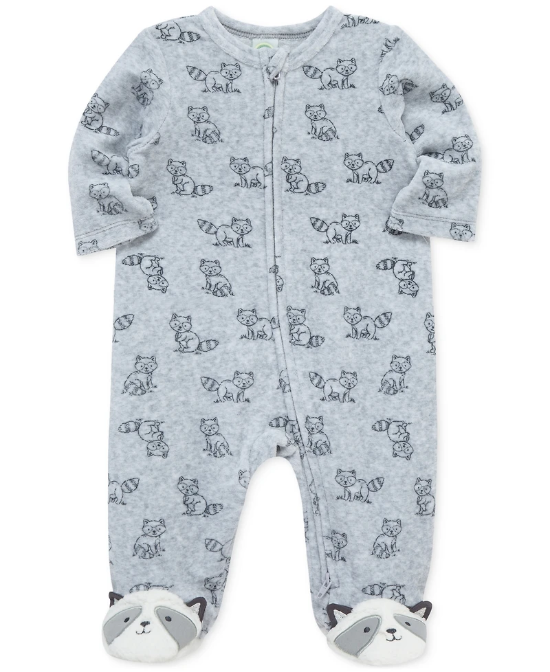 Little Me Baby Boys Raccoon-Print Footed Coverall