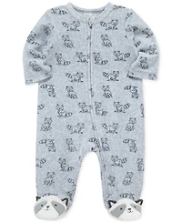 Little Me Baby Boys Raccoon-Print Footed Coverall