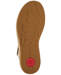 FitFlop Women's Platform Espadrille Leather Wedge Sandals