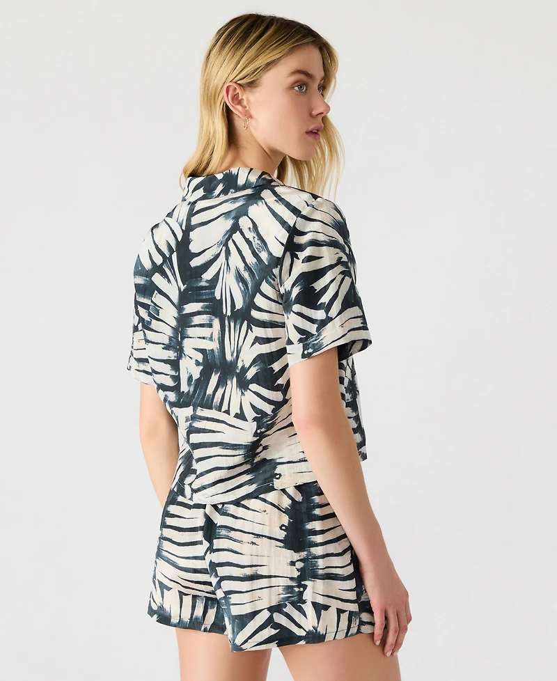 Steve Madden Women's Sandra Printed Button-Front Shirt