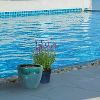 Resort Outdoor/Indoor High-Fired Glazed Uv- and Frost-Resistant Ceramic Flower Pot Planter with Drainage Holes