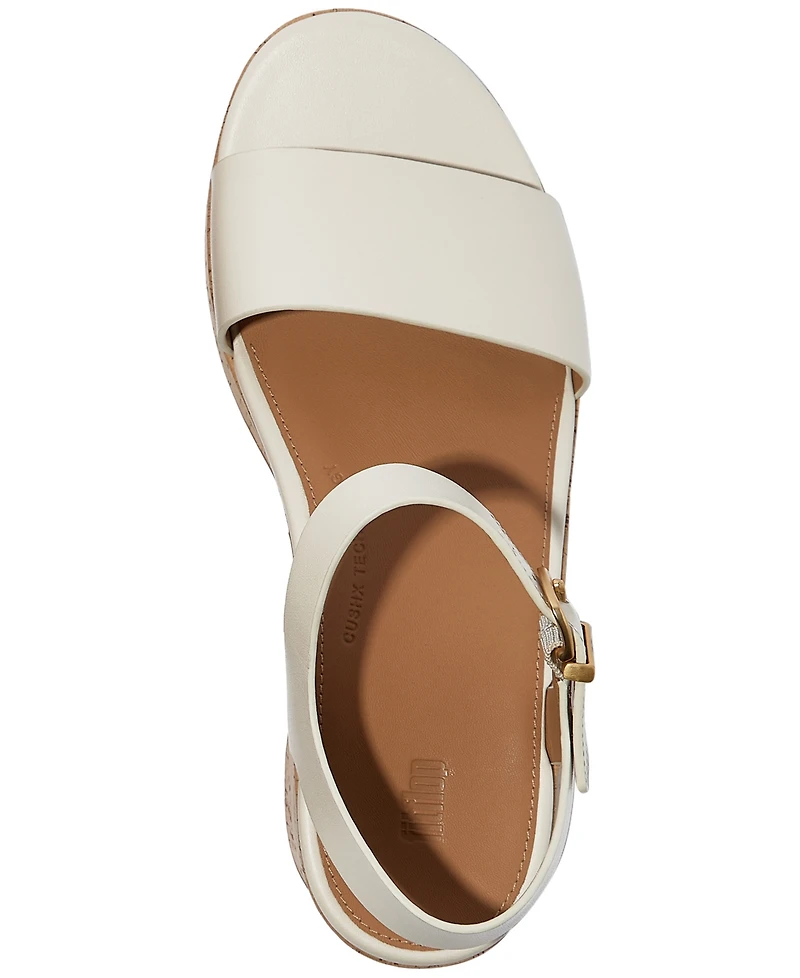 FitFlop Women's Strappy Leather Cork Platform Sandals