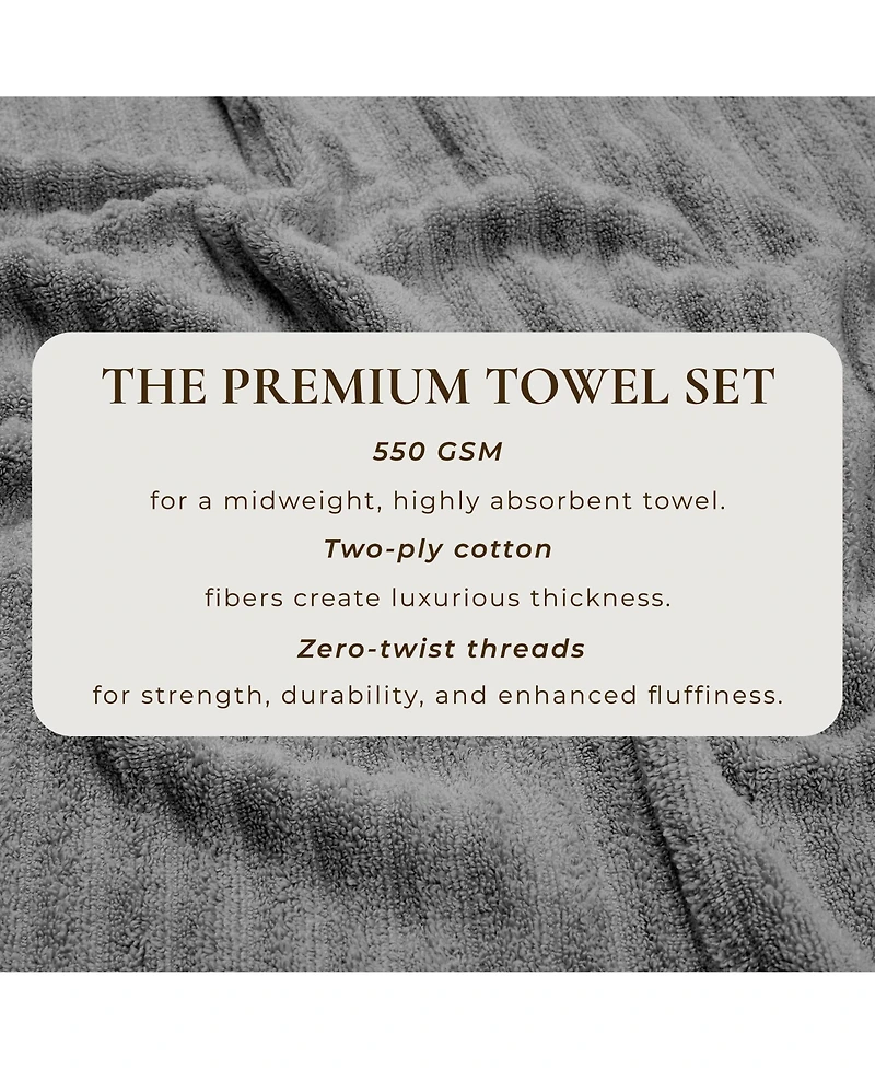 Linery & Co. Luxury 100% Combed Cotton 6-Pack Hand Towel Set