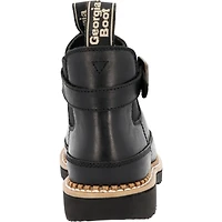 Georgia Boot Women's Black Buckle Chelsea Romeo