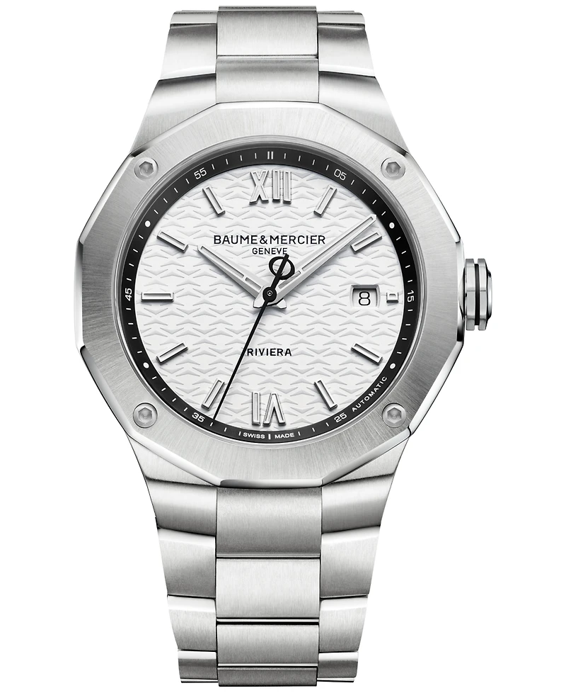 Baume & Mercier Men's Swiss Automatic Riviera Stainless Steel Bracelet Watch 42mm