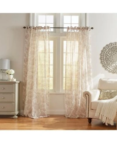 Elrene Home Fashions Westport Floral Tie Top Sheer Window Curtain