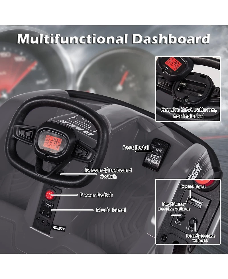 6V Kids Ride On Go Cart with Remote Control and Safety Belt