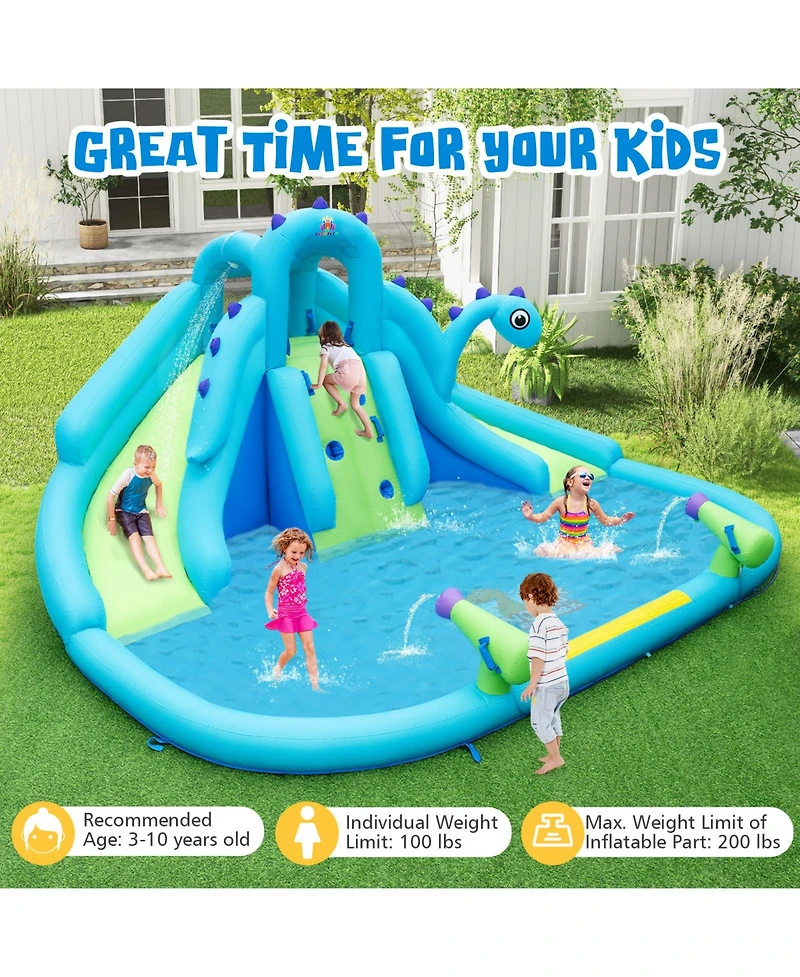 Inflatable Water Slide with Dual Slides and Large Splash Pool and Carry Bag (with 584W Blower)