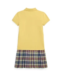 Polo Ralph Lauren Big Girls Plaid Skirt Stretch Mesh Dress