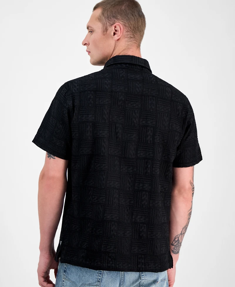 Guess Men's Idris Embroidered Patterned Shirt