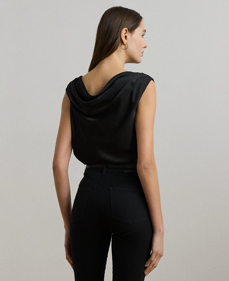 Lauren Ralph Women's Satin Charmeuse Off-the-Shoulder Blouse