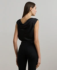 Lauren Ralph Women's Satin Charmeuse Off-the-Shoulder Blouse