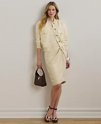 Lauren Ralph Women's Linen-Blend Twill Wrap Skirt