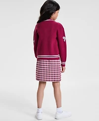 Rare Editions Big Girls Knit Cardigan & Plaid Jumper Dress, 2 Piece Set