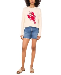 Vince Camuto Women's Cotton Lobster Crewneck Sweater