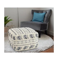 Wool Ottoman for Living Room Footrest and Cozy Home Decor