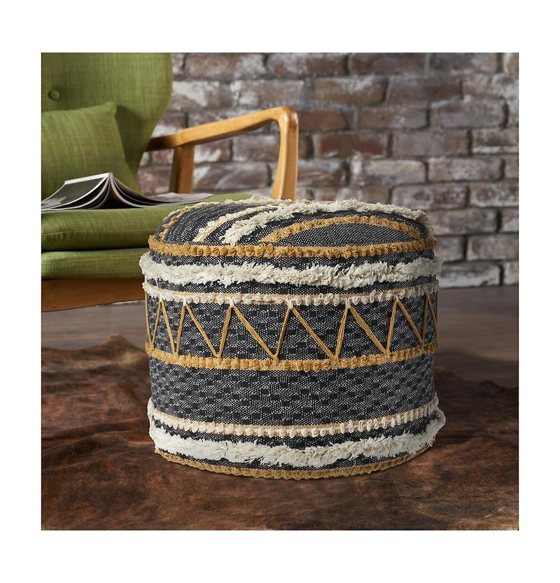 Cotton Ottoman Footrest for Living Room Seating and Cozy Home Decor