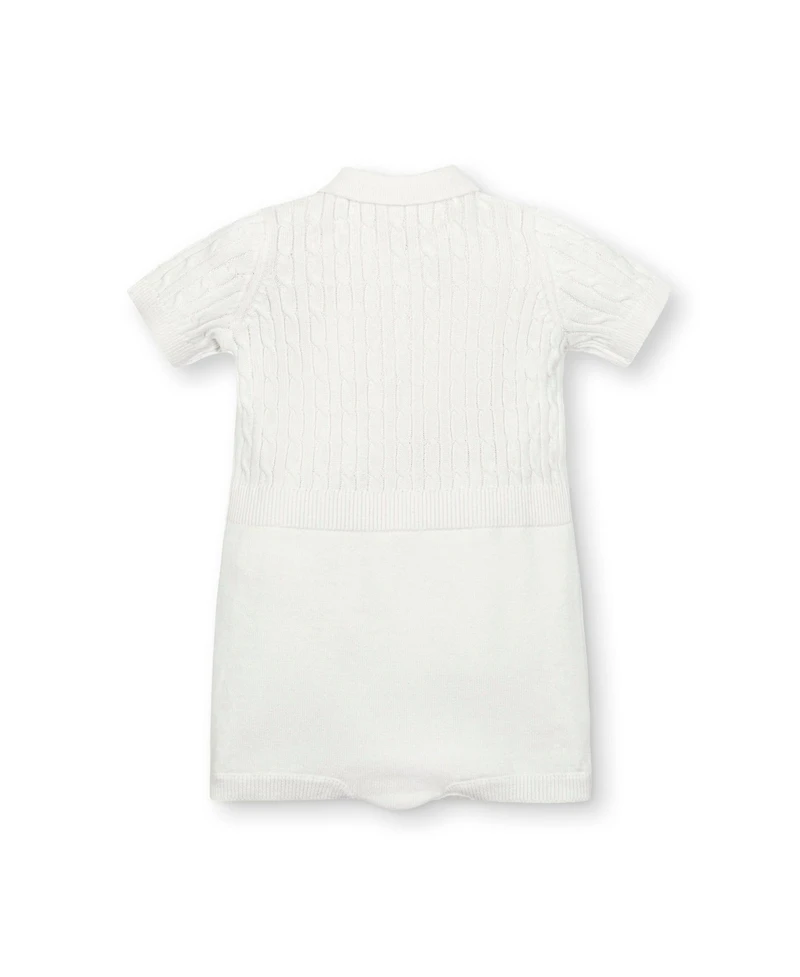 Hope & Henry Baby 4 Piece Cable Shortie Romper, Beanie, & Bootie Boxed Gift Set