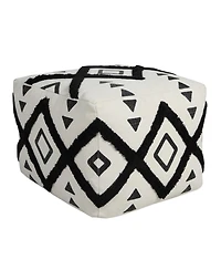 18" White 100% Cotton Ottoman