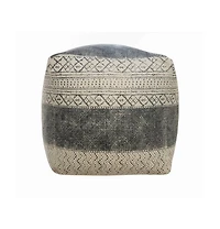 Cotton Pouf Ottoman for Extra Seating and Comfortable Footrest