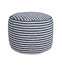 18" Blue 100% Cotton Ottoman