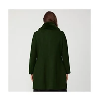 Estelle Grammys Green Olive Fur Collar Coat