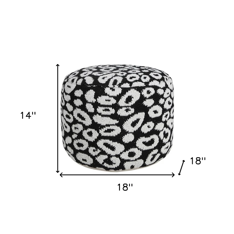 Cotton Blend Ottoman for Living Room Footrest and Comfortable Seating