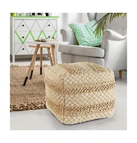 Woven Jute Ottoman for Extra Seating and Stylish Home Decor