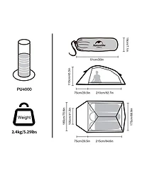 Naturehike Cloud-Up 3 Person Lightweight Backpacking Tent with Footprint - 3 Season Free Standing Dome Camping Hiking Waterproof Backpack Tents