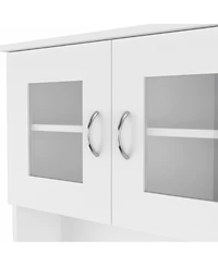 Pantry Cabinet with Two Door Panels and Side Open Shelves