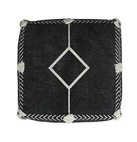 18" Black 100% Cotton Ottoman