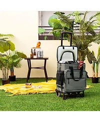 50-Can Large Leakproof Rolling Cooler with Detachable Bottom Plate