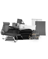 44-Piece College Dorm Room Essentials Twin Xl Bedding Comforter Set, Bed in a Bag Comforter Set, Black And Gray