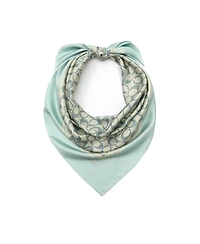 Coach Textured Signature Print Silk Square Scarf