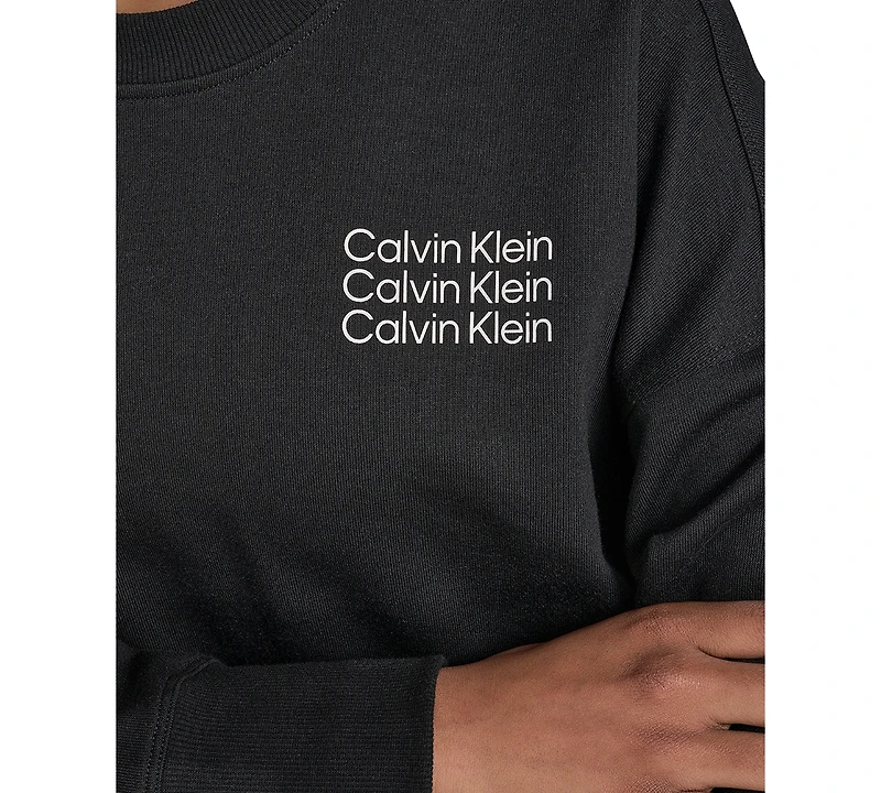 Calvin Klein Performance Women's Mini Triple Logo Pullover Sweatshirt