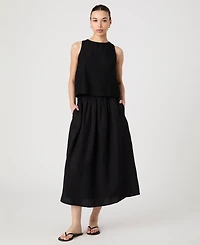 French Connection Women's Birdie Linen-Blend Midi Skirt