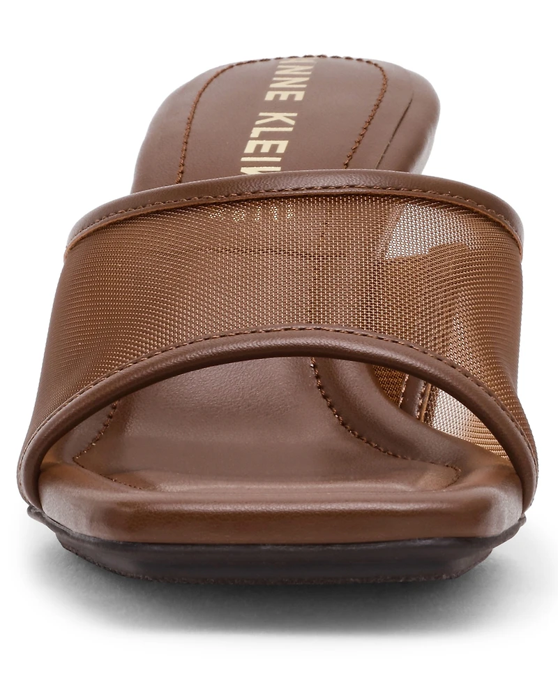 Anne Klein Women's Julie Square Toe Mesh Mule Dress Sandals