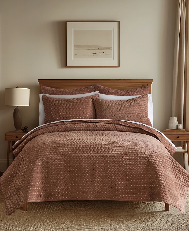 Levtex Velvet Stitch 2-Pc. Sham Set, European