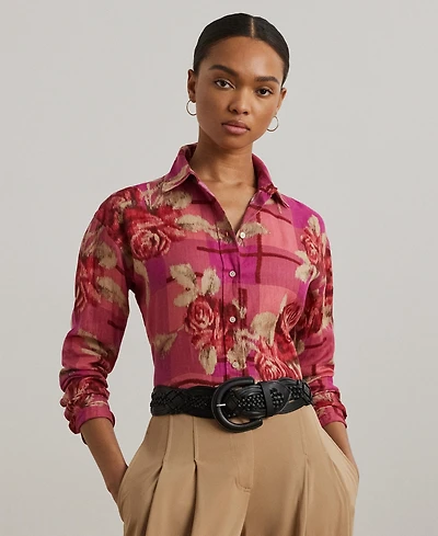 Lauren Ralph Women's Relaxed-Fit Floral Linen Shirt