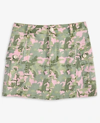 With Jules Big Girls Printed Cotton Cargo Skort