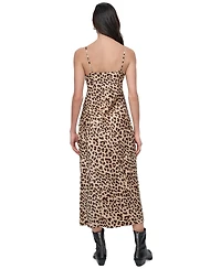 Dkny Jeans Women's Animal-Print Washed Satin Slipdress - L3Z