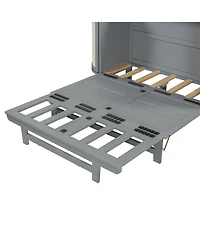 Full Murphy Bed with Hidden Storage & Modern Woven Design