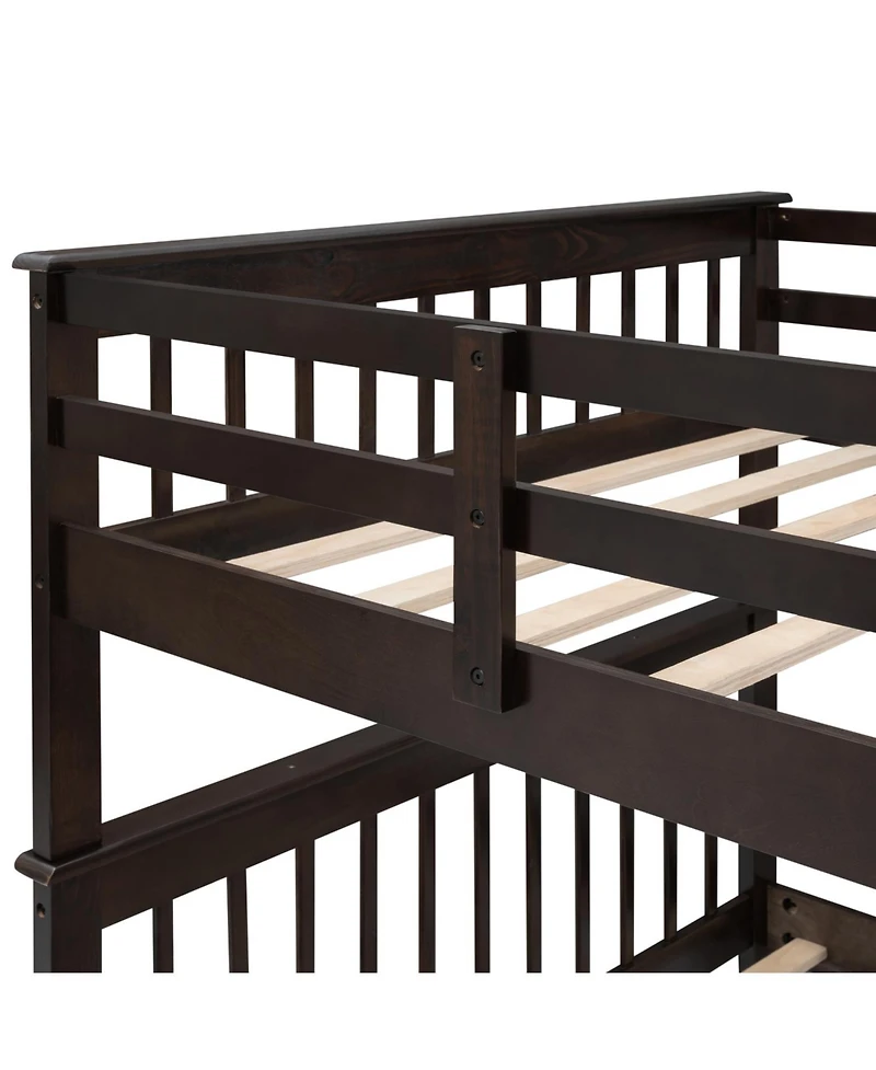 Streamdale Furniture Stairway Full-Over-Full Bunk Bed w/ Storage