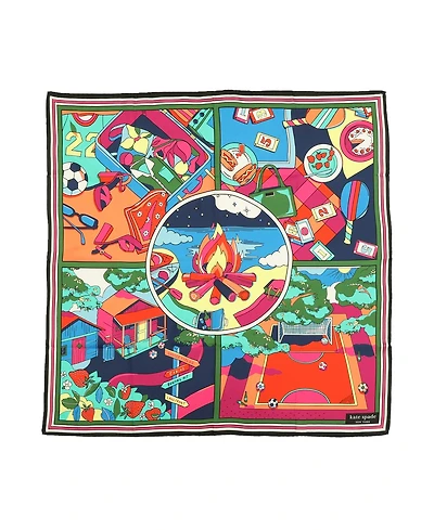 Kate Spade New York Women's Summer Scene Silk Square Scarf
