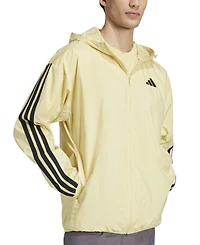 adidas Men's Essential Three-Stripes Woven Windbreaker