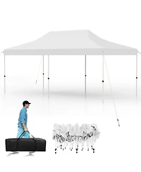 10 x 20 Ft Pop-up Canopy Tent with Carrying Bag-White