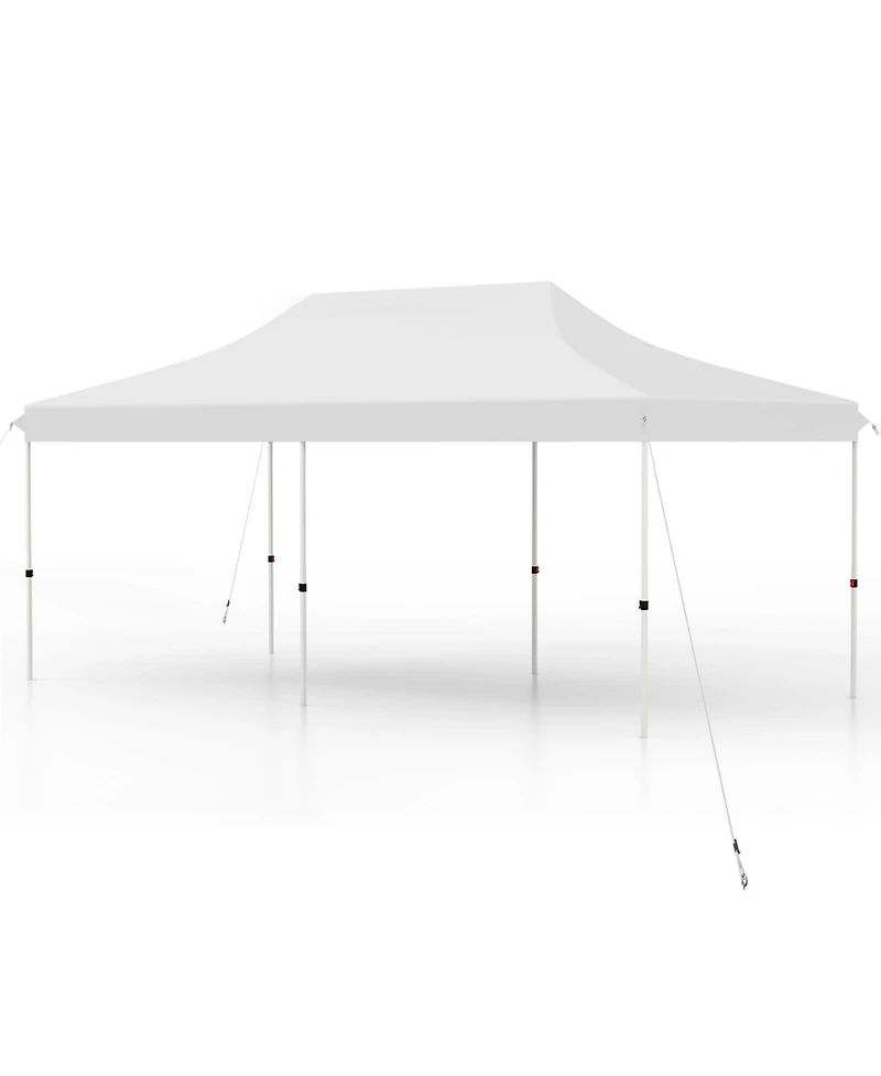 10 x 20 Ft Pop-up Canopy Tent with Carrying Bag-White