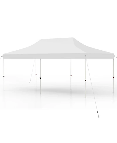 10 x 20 Ft Pop-up Canopy Tent with Carrying Bag-White