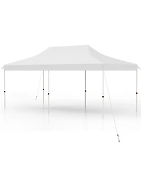 10 x 20 Ft Pop-up Canopy Tent with Carrying Bag-White