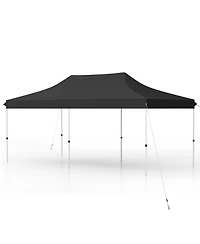 10 X 20 Ft Pop up Canopy Tent Foldable Portable Outdoor Gazebo with Carry Bag-Black